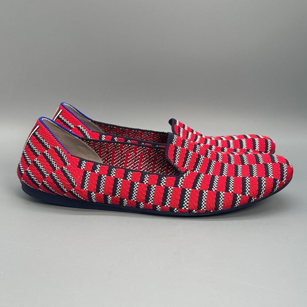 Rothy's Cherry Red Mosaic Loafers Red Ballet Flat Shoe Slip On
